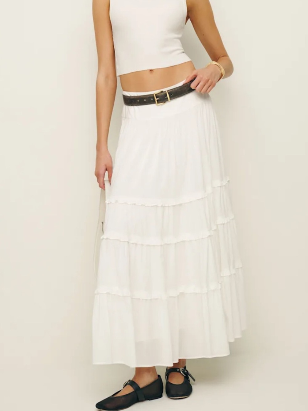 Reformation Evelina Skirt Ivory - Size 6